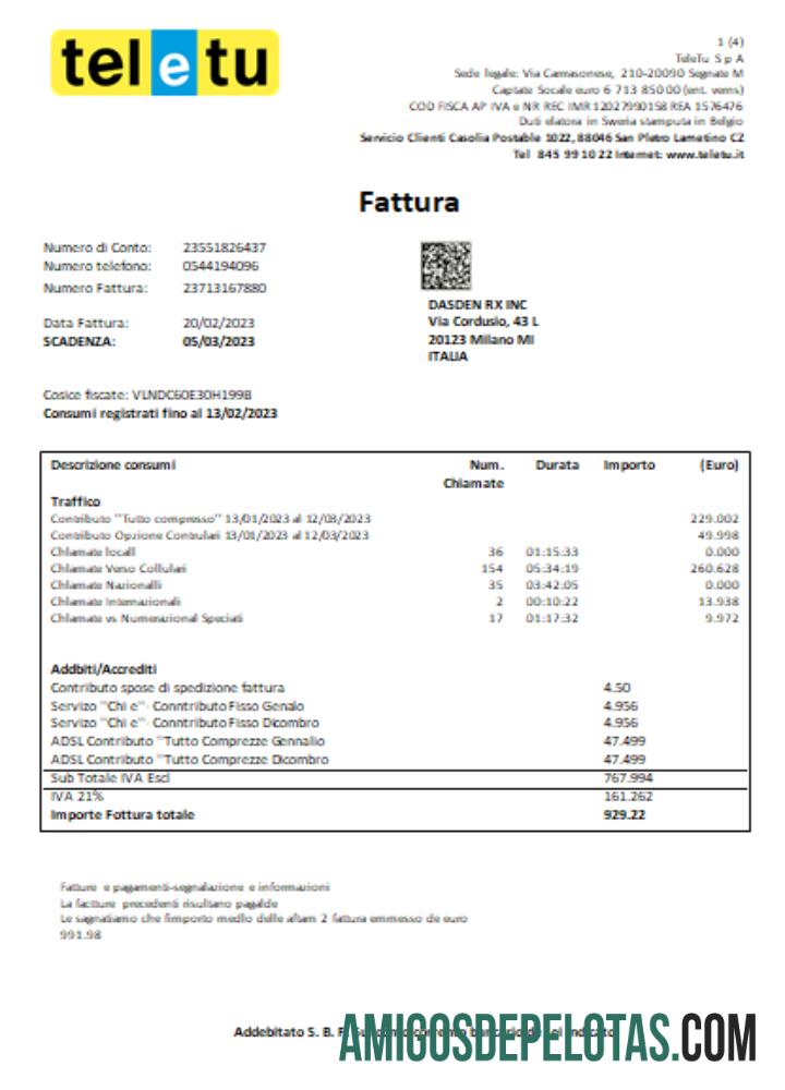 Projeto de lei de serviços públicos da TeleTu S P A, SCR modelo